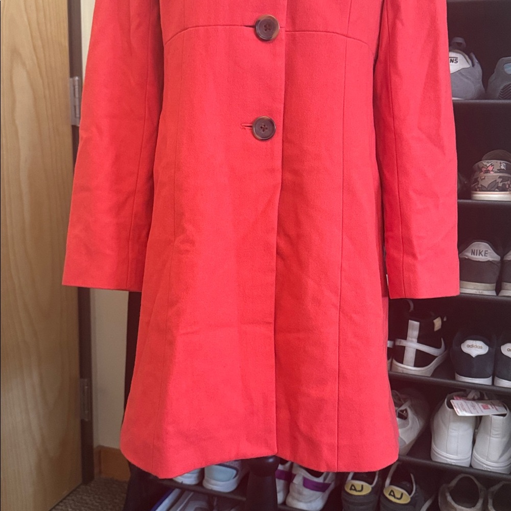 EUC J. Crew striking coral color, flawless coat. Medium thickness. Women’s Sz 10 - Picture 3 of 16